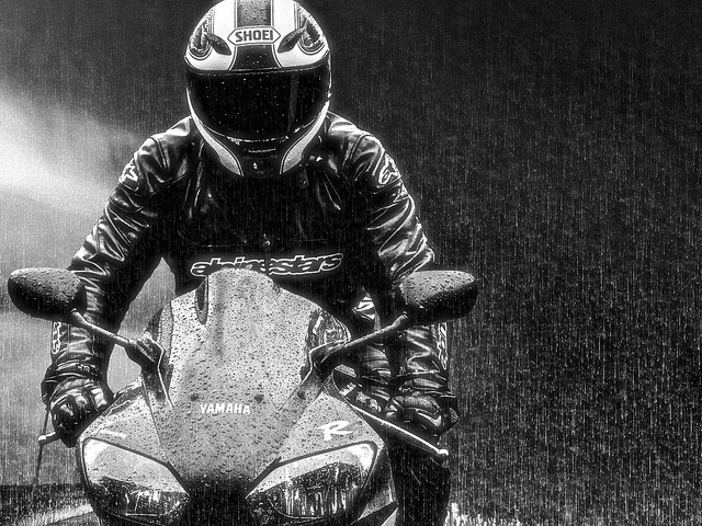 Motorbike in Rain Visor
