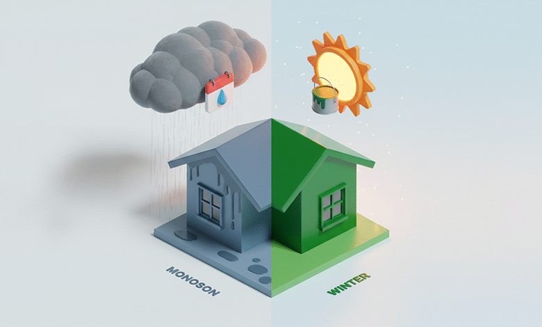 home painting in winter